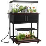 POKIPO: 20-29 Gallon Fish Tank Stand with Storage