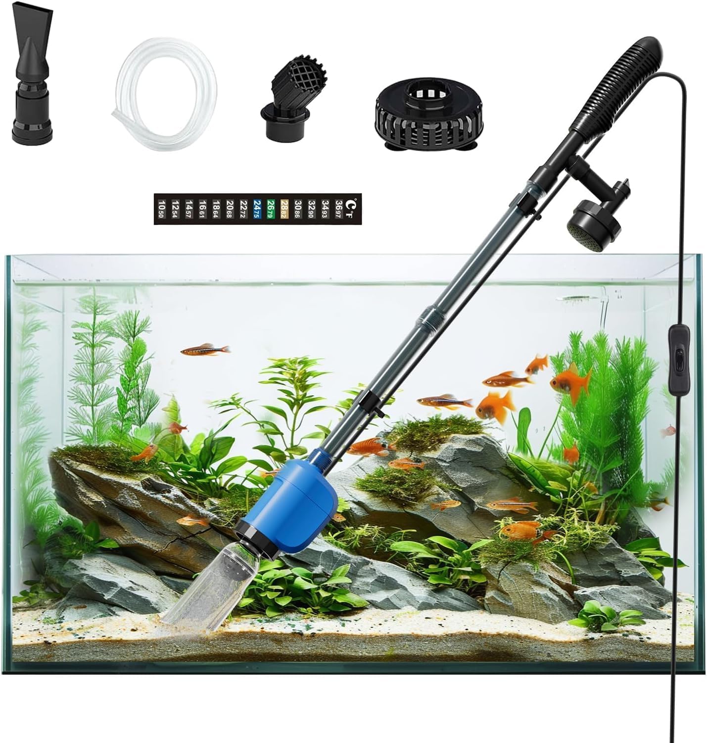 Lives Electric Aquarium Vacuum: 7-in-1 Multifunction Gravel Cleaner