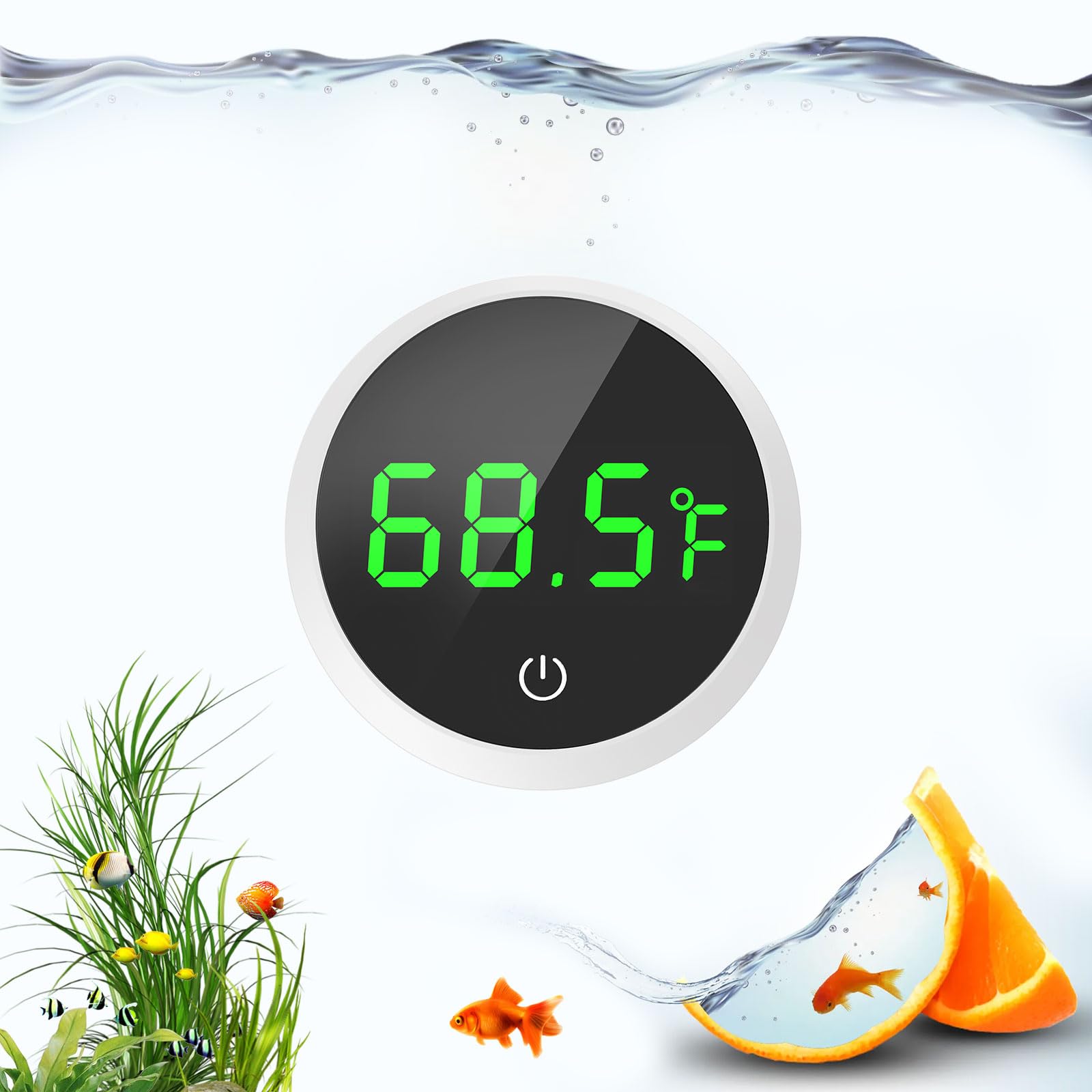 QZQ Wireless Digital Aquarium Thermometer with LED Display (2 Pack)