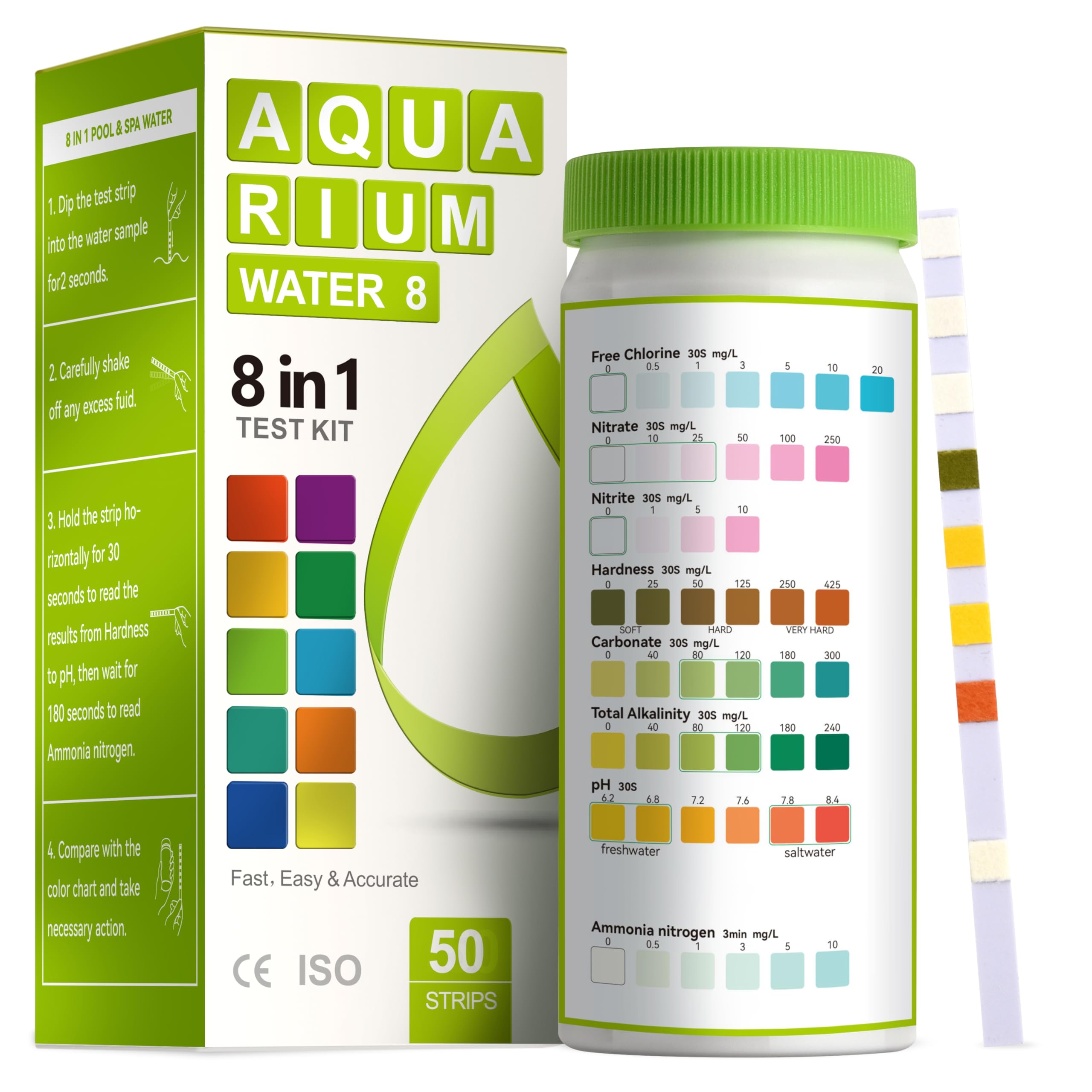 AAwipes 8-in-1 Aquarium Test Kit for Freshwater and Saltwater