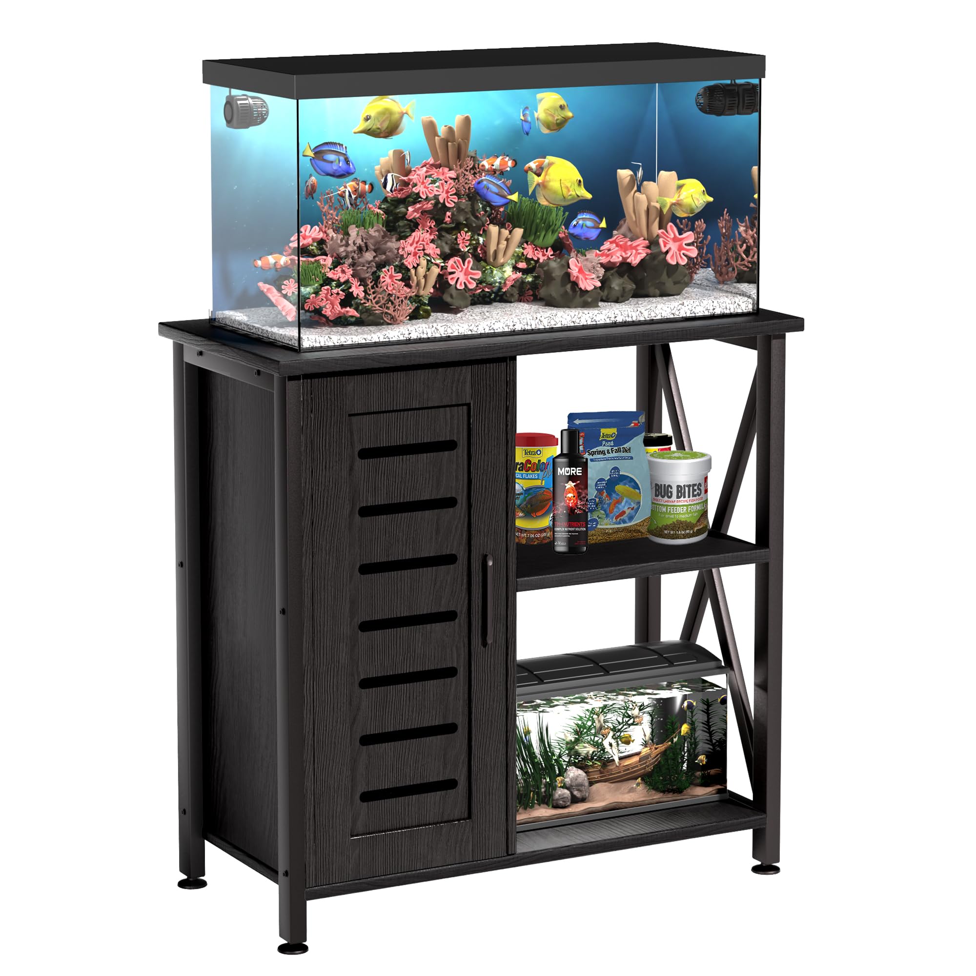 Herture Heavy Duty 20-29 Gallon Aquarium Stand with Storage