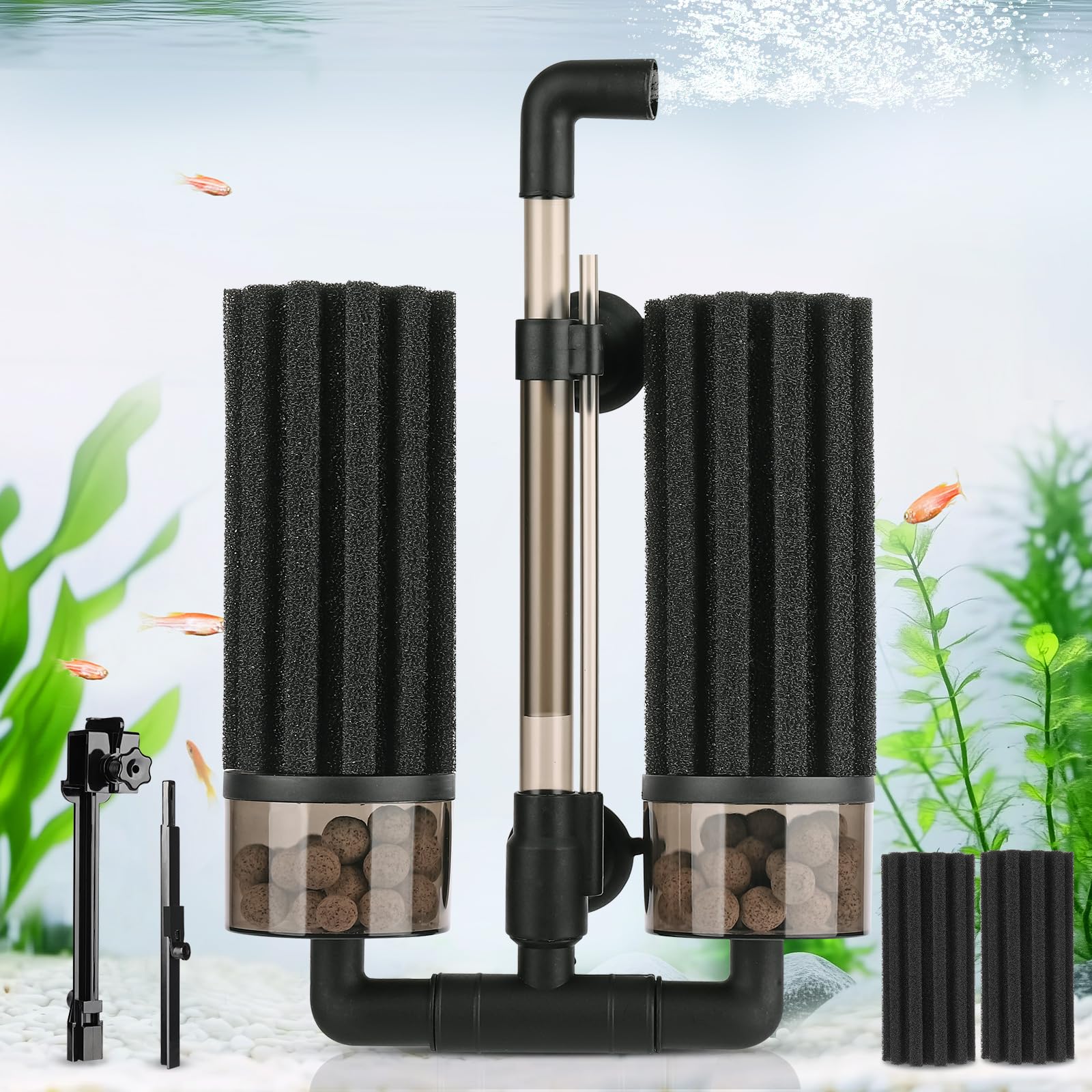 Hygger Double Sponge Filter: Upgraded with Larger Filtration Area