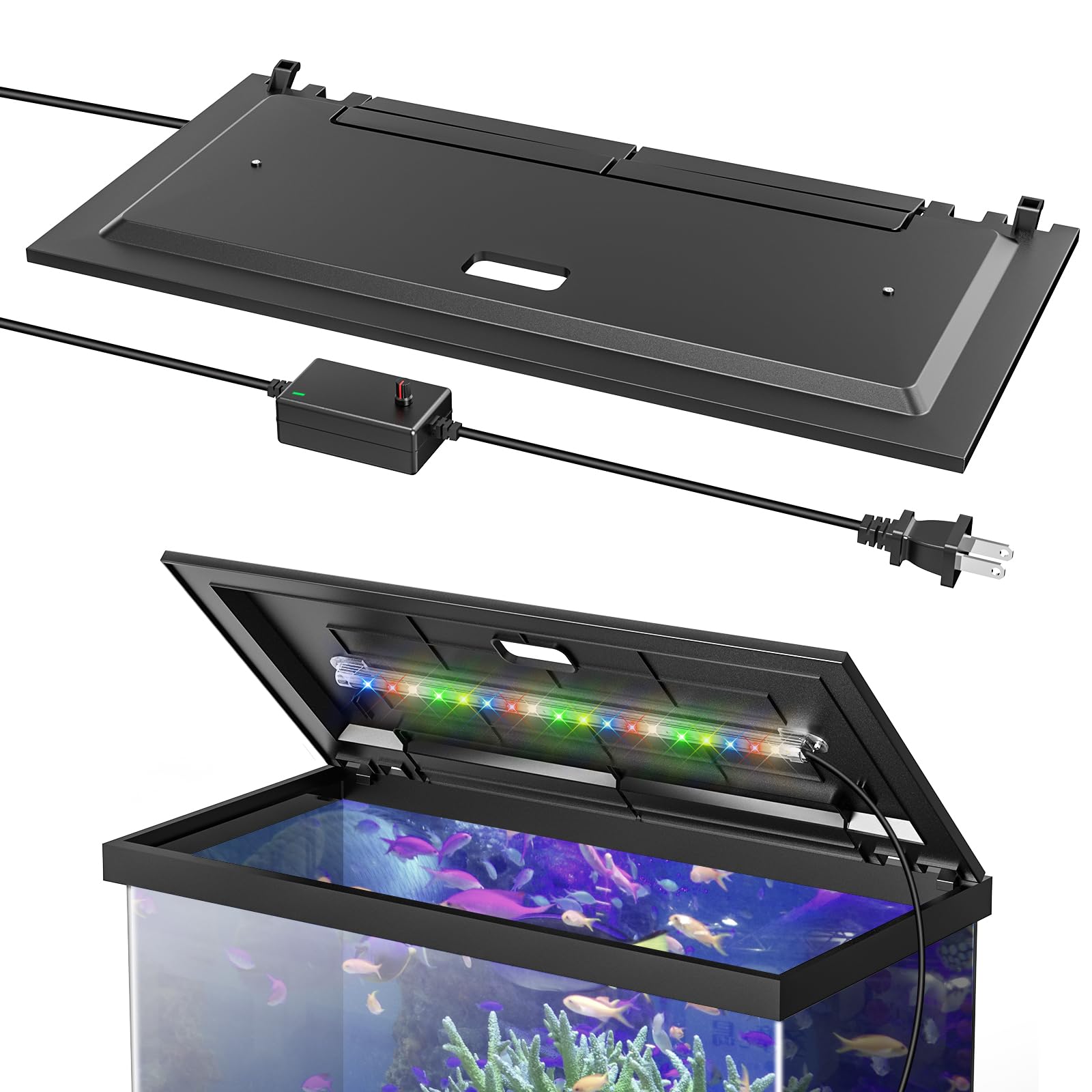 Blosail LED Aquarium Hood with Adjustable Brightness and Bulb