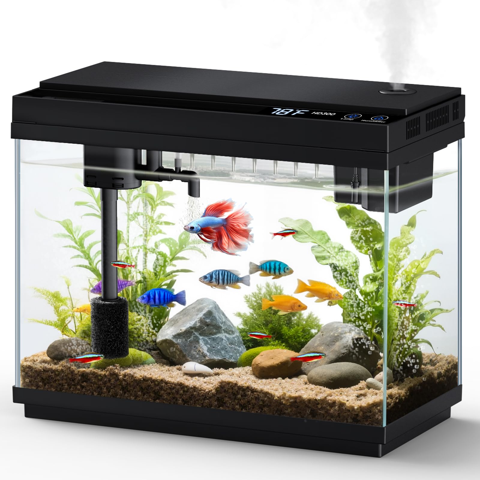 Fishkeeper 2.3G Smart Aquarium - Ultra Clear, Self-Cleaning, RGB Lights