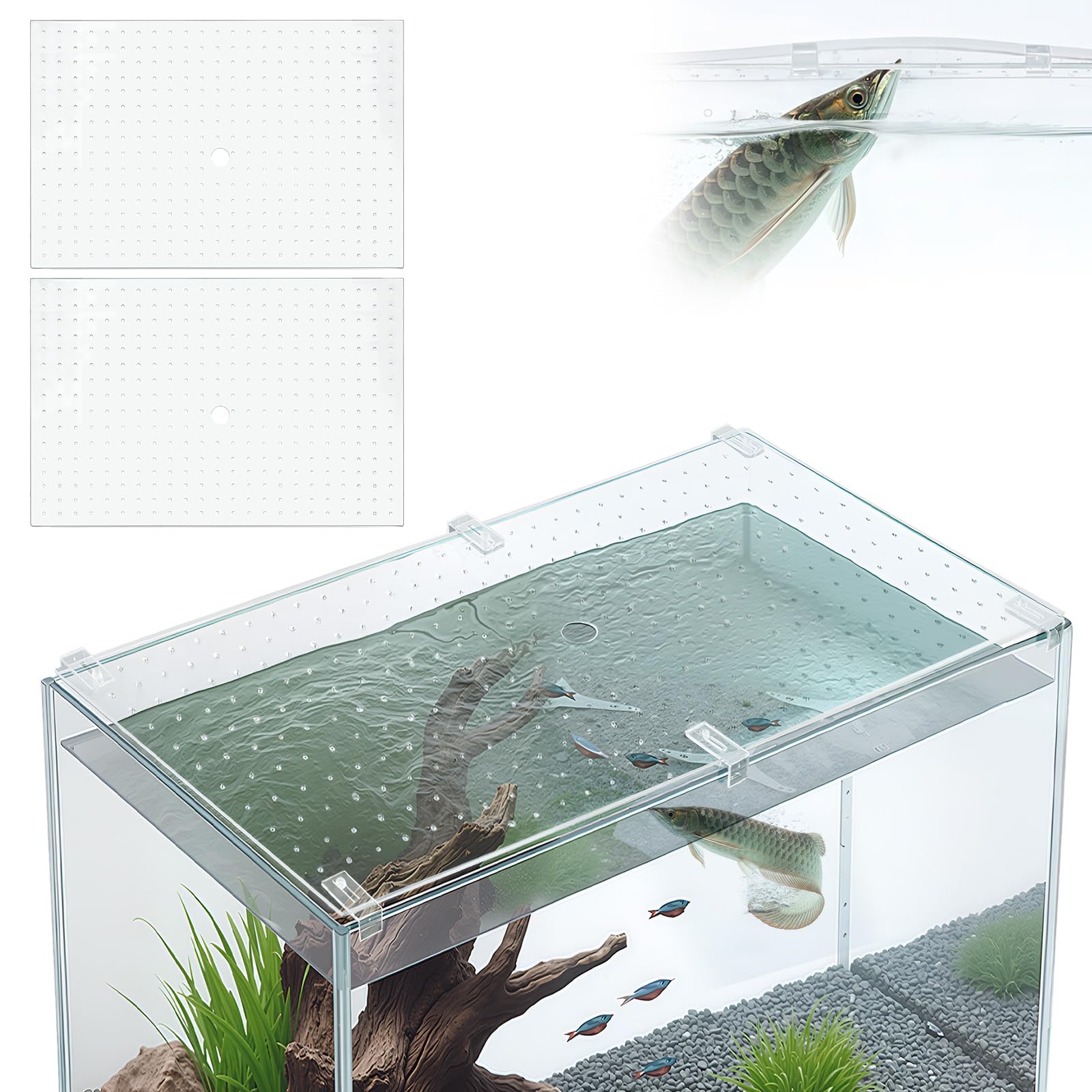 Colingmill 2-Piece Cuttable Acrylic Aquarium Canopy Set