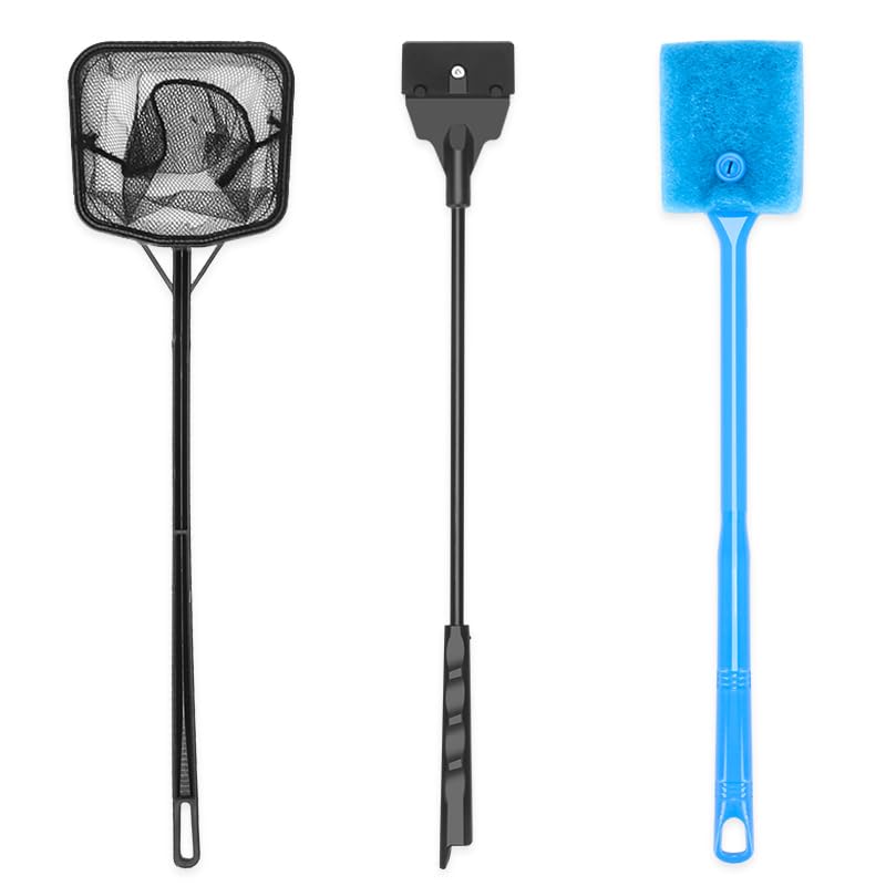 Lanswood 3-Piece Aquarium Cleaning Tools Set with Algae Scraper