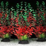 QUOZUO 3pcs Dark Red Artificial Aquarium Plant Decorations