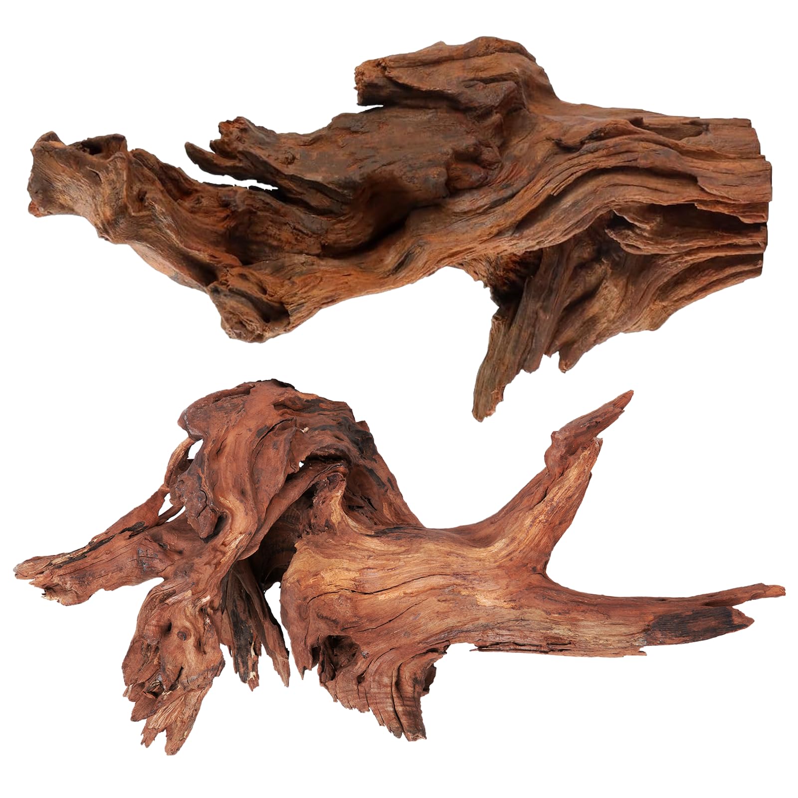 WDEFUN 2-Piece Natural Driftwood for Aquariums and Decor