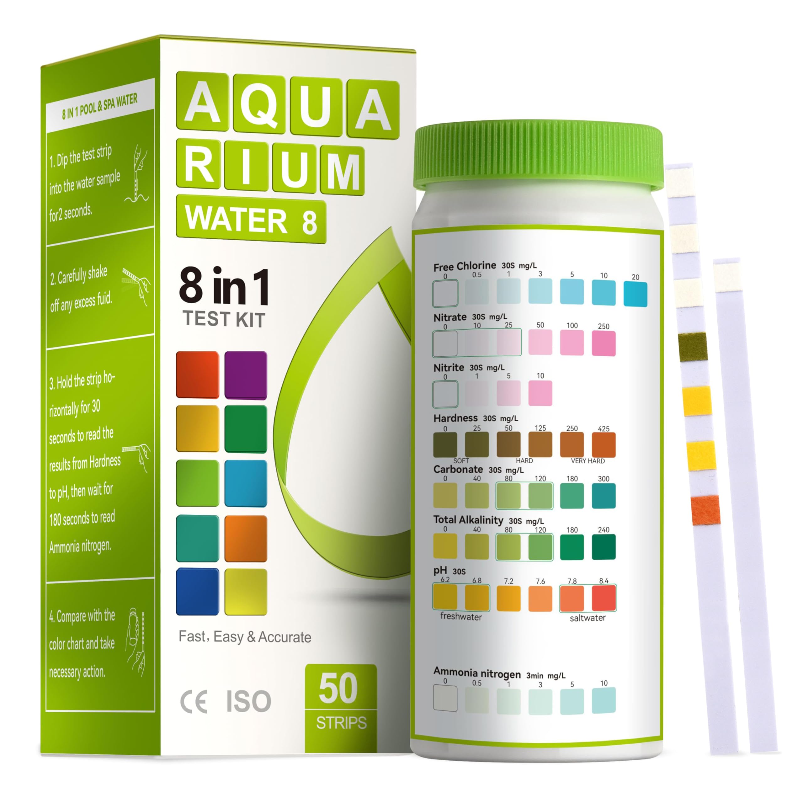 AAwipes 8-in-1 Aquarium Ammonia Test Strips – 100 Strips