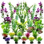Aquarium Decor: 22-Piece Artificial Plants & Accessories Kit