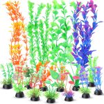Ninsula 16P Colorful Artificial Aquarium Plants for Fish Tanks