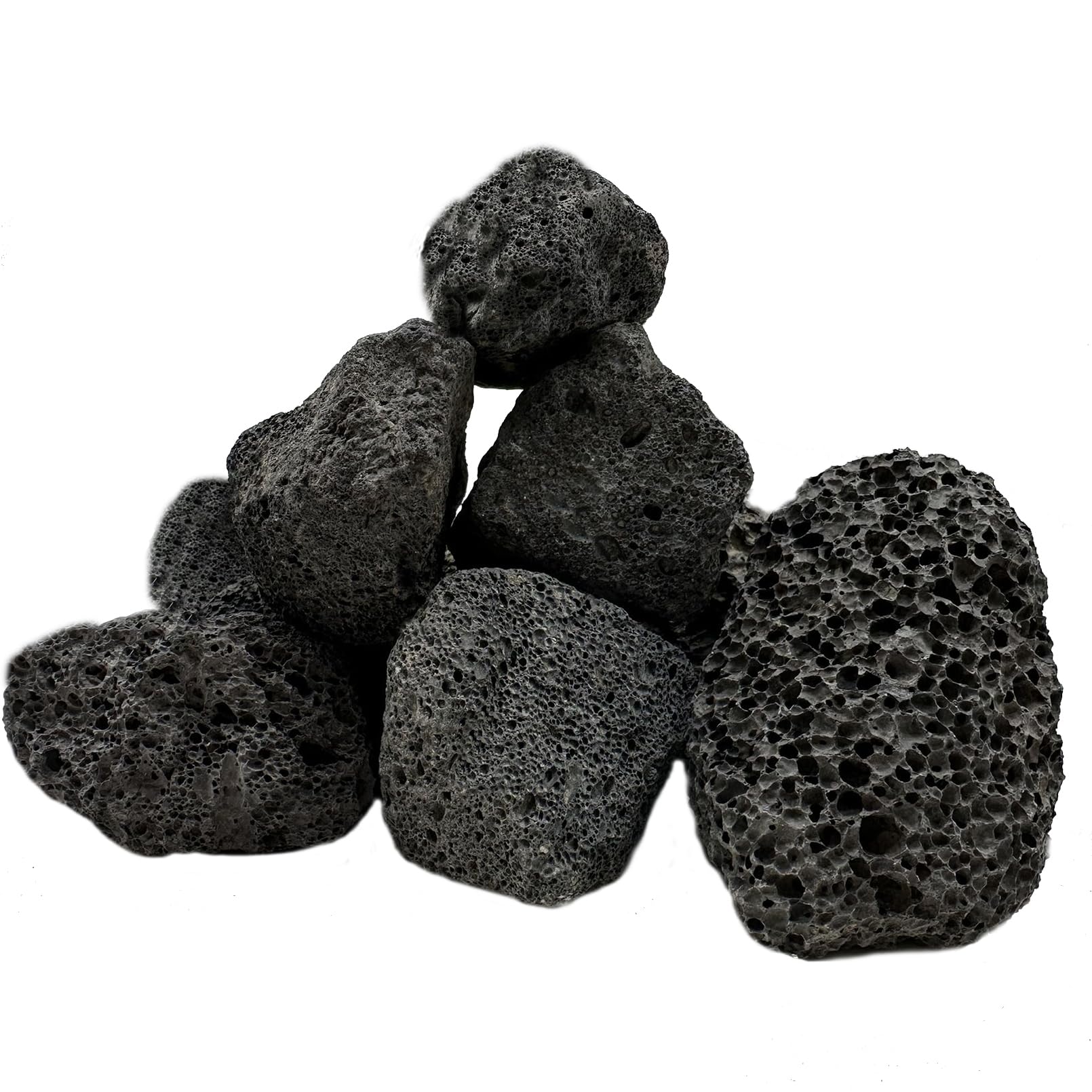 Tfwadmx 10 Pack Black Lava Rock for Aquariums