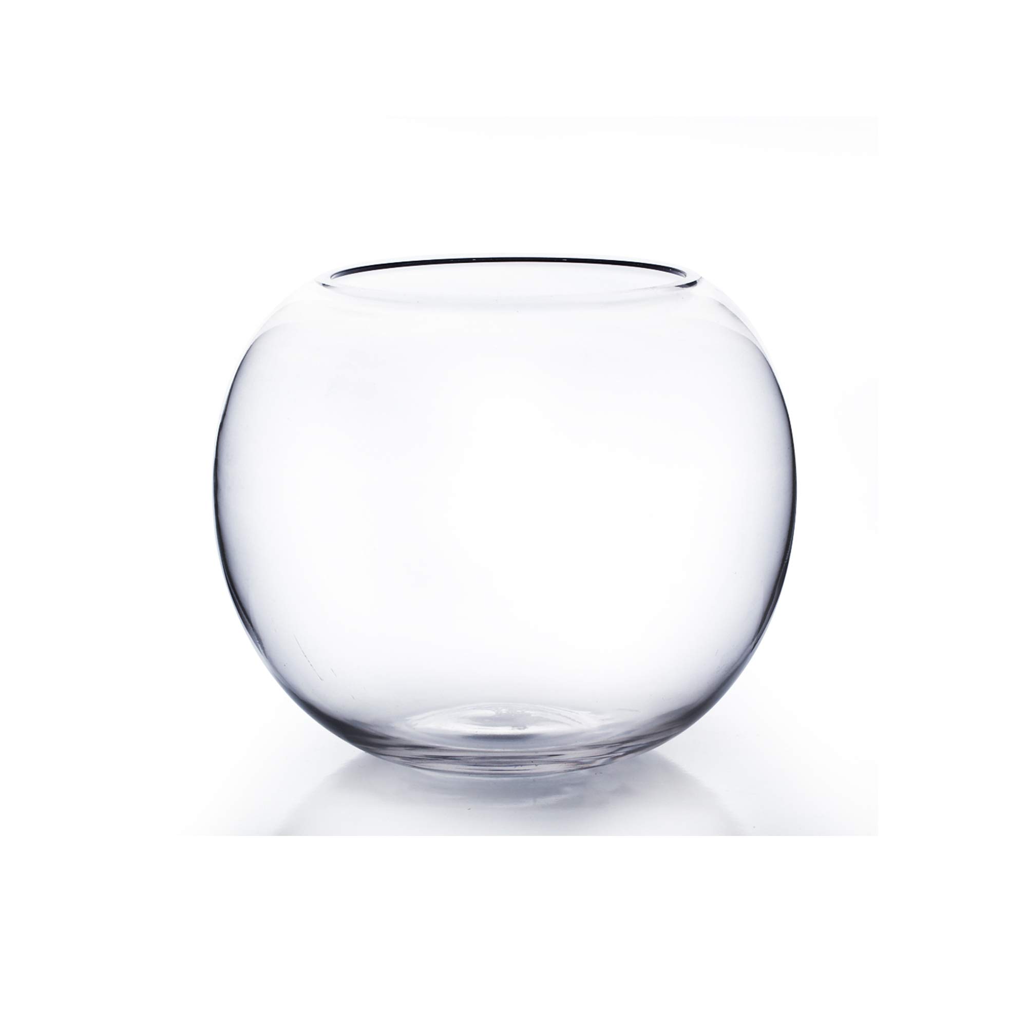 WGV Bowl Glass Vase, 10″ Diameter, Clear Bubble Planter
