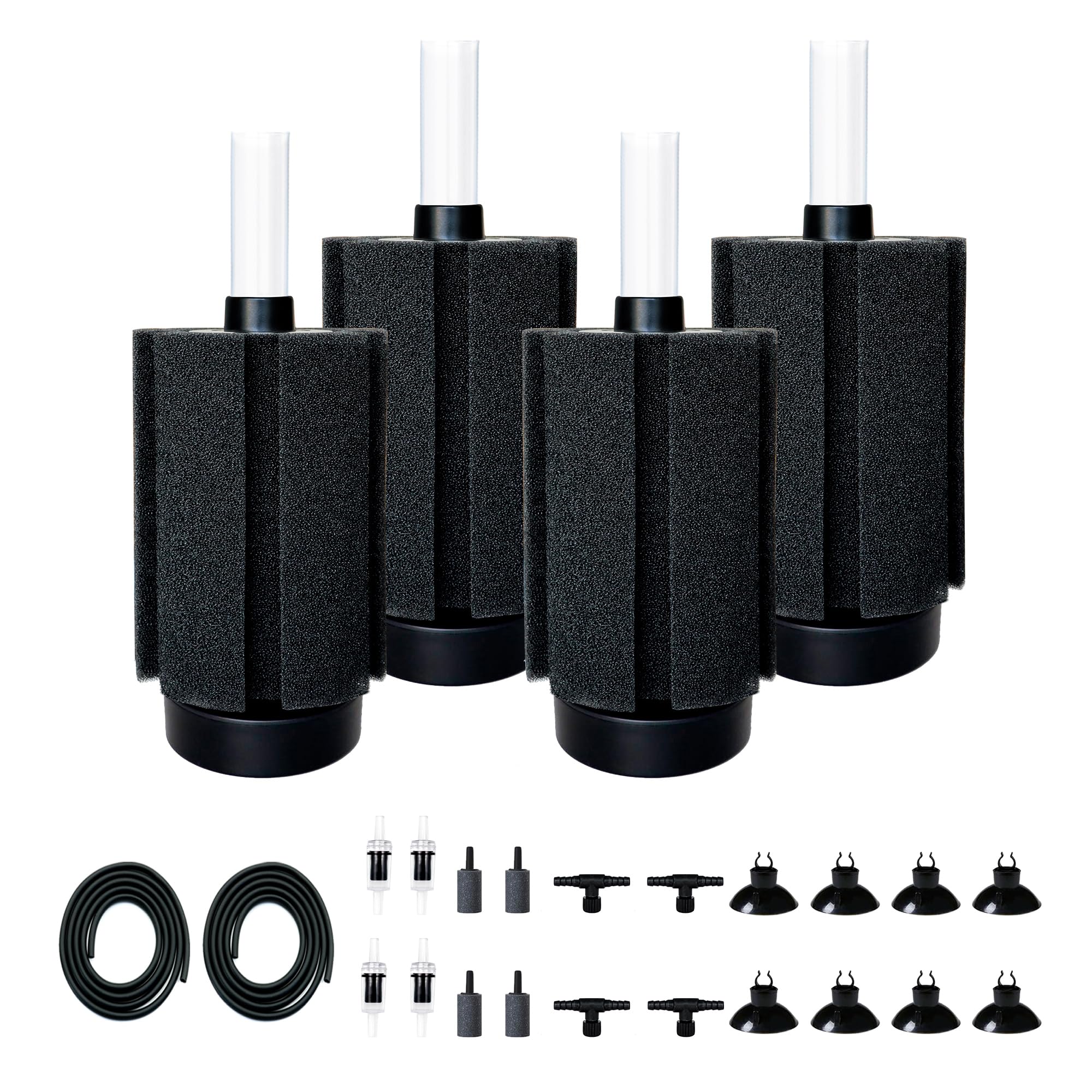 DVHEY 4Pcs Sponge Filter for 10-50 Gallon Aquariums