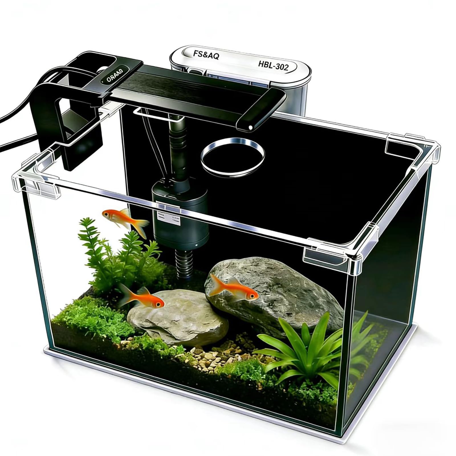 FS&AQ 5 Gallon Betta Fish Tank Starter Kit for Offices