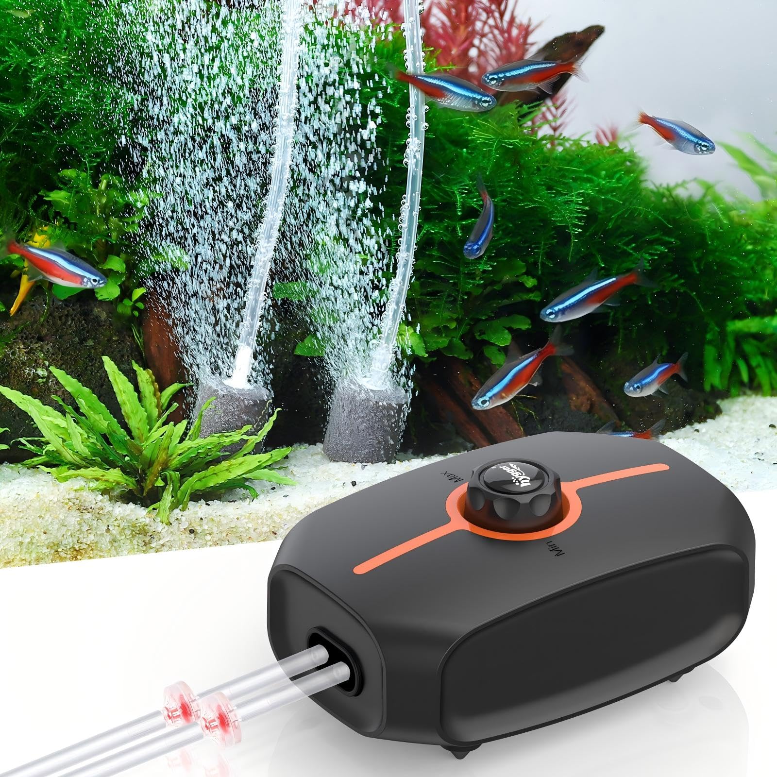 Hygger Ultra Quiet Dual Outlet Air Pump for Aquariums