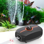 Hygger Ultra Quiet Dual Outlet Aquarium Air Pump for 200 Gallons