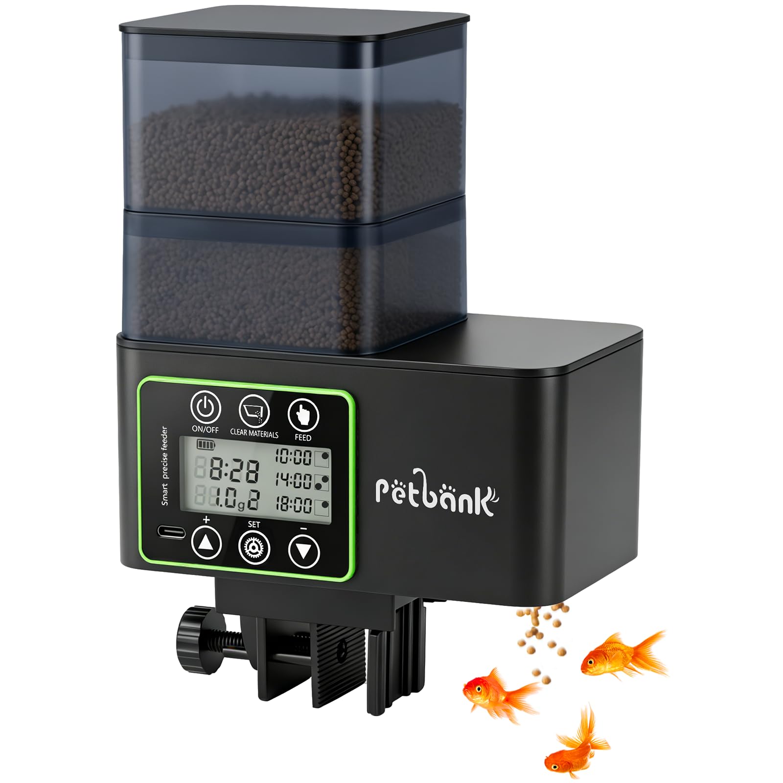 Petbank Automatic Fish Feeder with Timer and Alerts