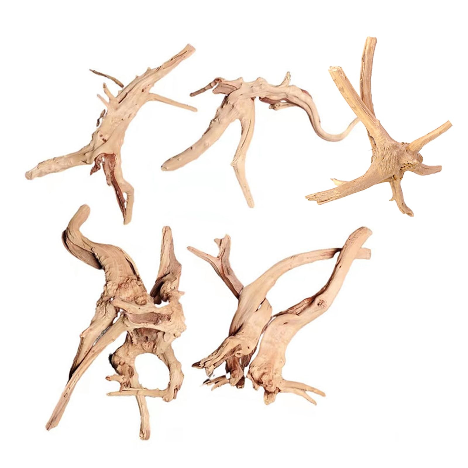 XINGYUXUXIN Natural Driftwood Assorted Branches for Aquariums (5 Pcs)