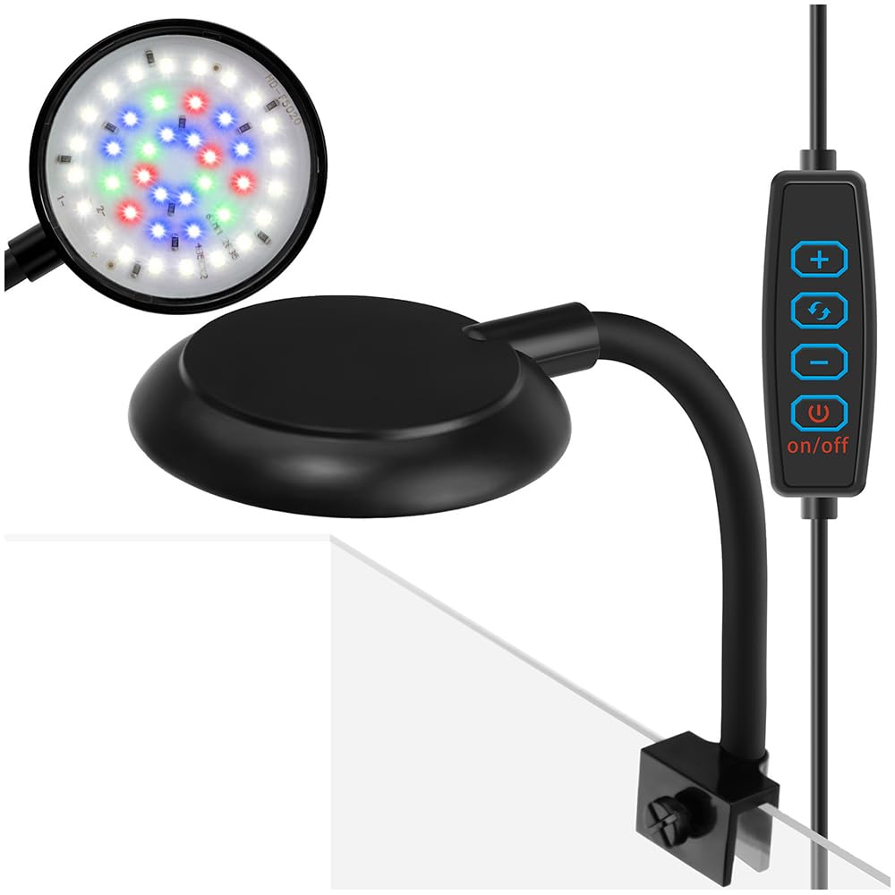 DaToo 7W Dimmable Mini Clip-On Aquarium Light for Small Tanks