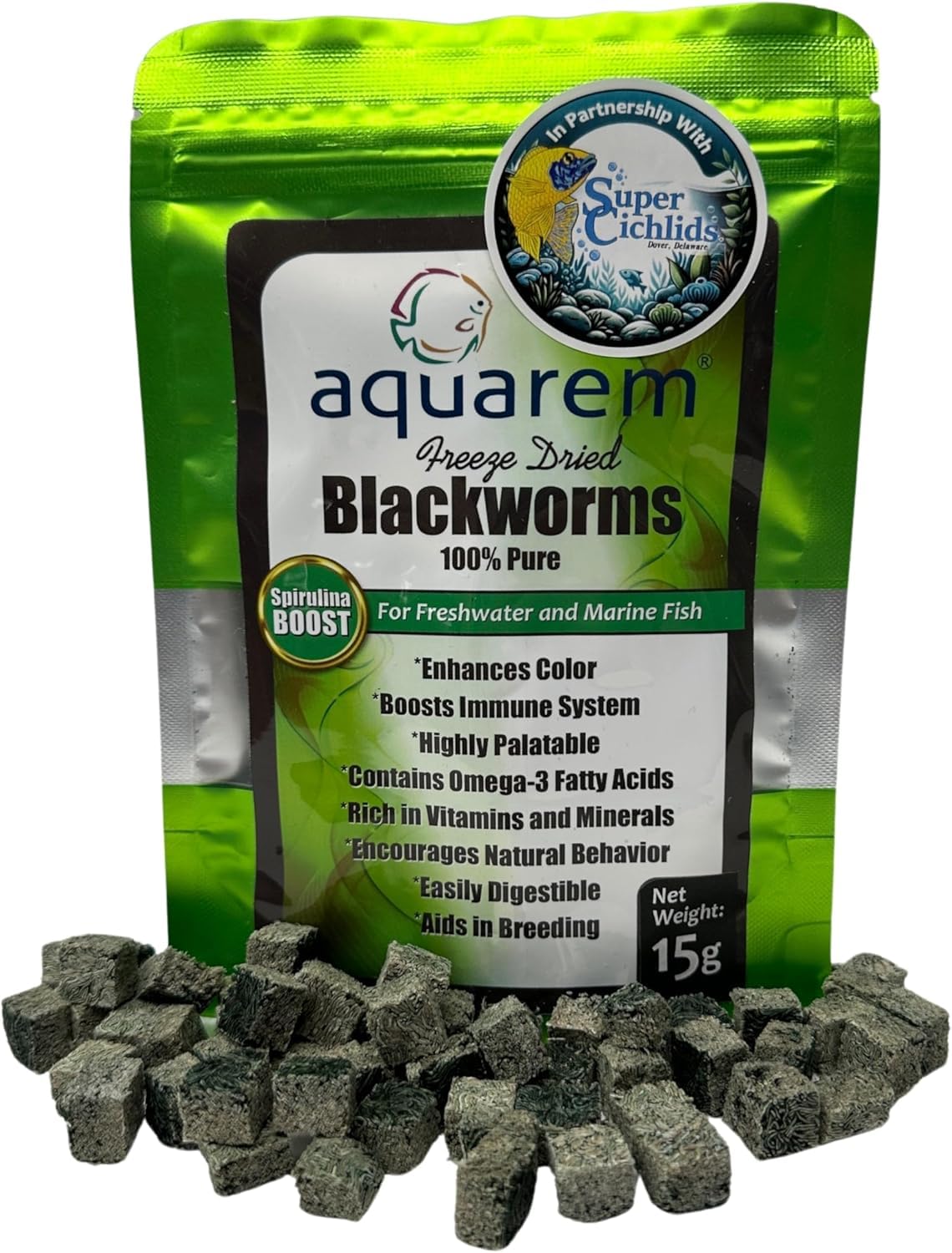 Super Cichlids Freeze-Dried Spirulina Boost Fish Food 25g