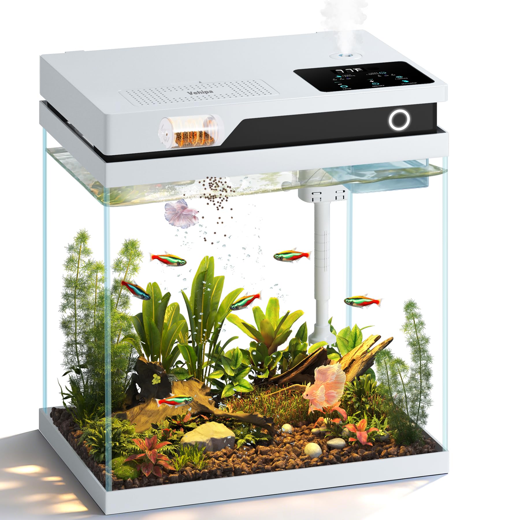 Vehipa Smart Fish Aquarium Kit with Auto Feeder & Pump