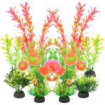 AQUANEAT 10pcs Artificial Fish Tank Plants and Decorations