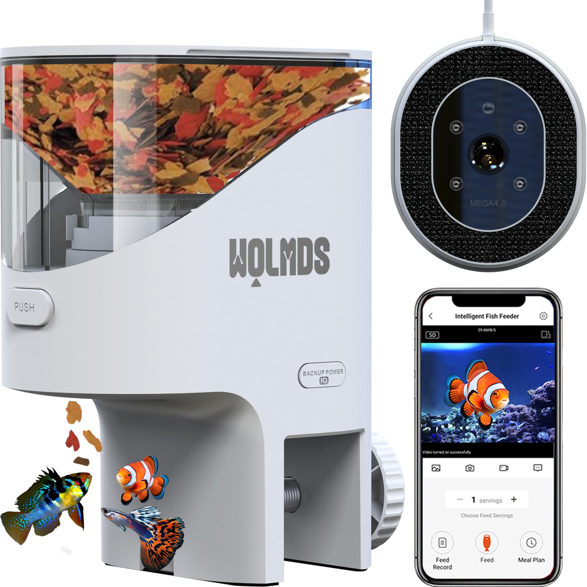 Smart Fish Feeder: WiFi Controlled 200ml Food Dispenser
