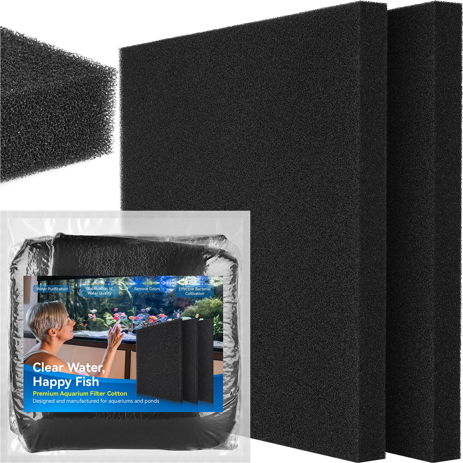 Borlech Aquarium Bio Filter Sponge Pad - Custom Fit Media