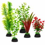 EKMOIS 5 PCS Realistic Artificial Aquarium Plant Decorations