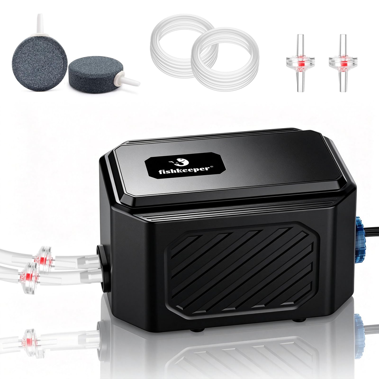 Fishkeeper Ultra Quiet Adjustable Aquarium Air Pump for 200 Gallons