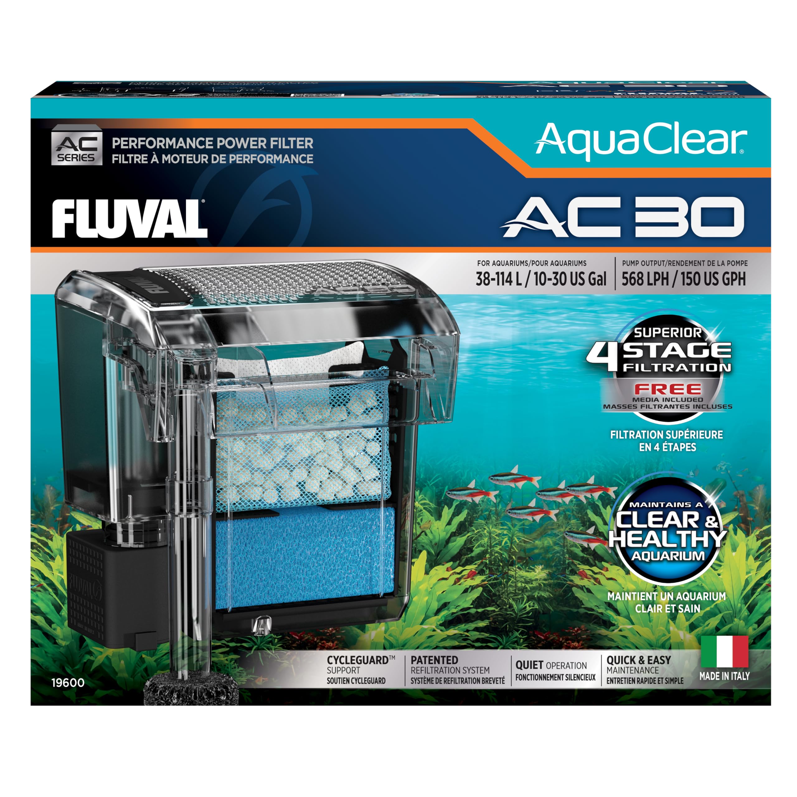 Fluval AquaClear AC30 Filter for 10-30 Gallon Aquariums